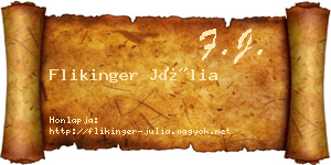 Flikinger Júlia névjegykártya